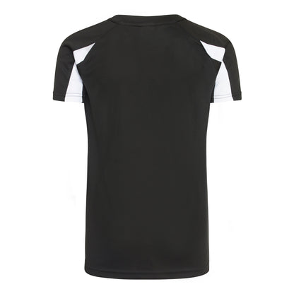 Jet Black-Arctic White - Back - AWDis Just Cool Kids Unisex Contrast Plain Sports T-Shirt