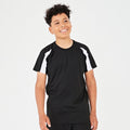 Jet Black-Arctic White - Side - AWDis Just Cool Kids Unisex Contrast Plain Sports T-Shirt