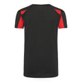 Jet Black-Fire Red - Back - AWDis Just Cool Kids Unisex Contrast Plain Sports T-Shirt