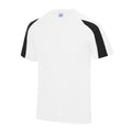 Arctic White-Jet Black - Front - AWDis Just Cool Kids Unisex Contrast Plain Sports T-Shirt