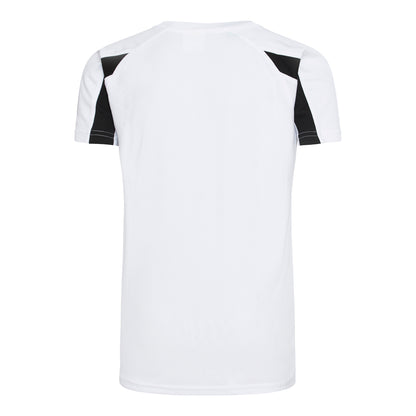 Arctic White-Jet Black - Back - AWDis Just Cool Kids Unisex Contrast Plain Sports T-Shirt