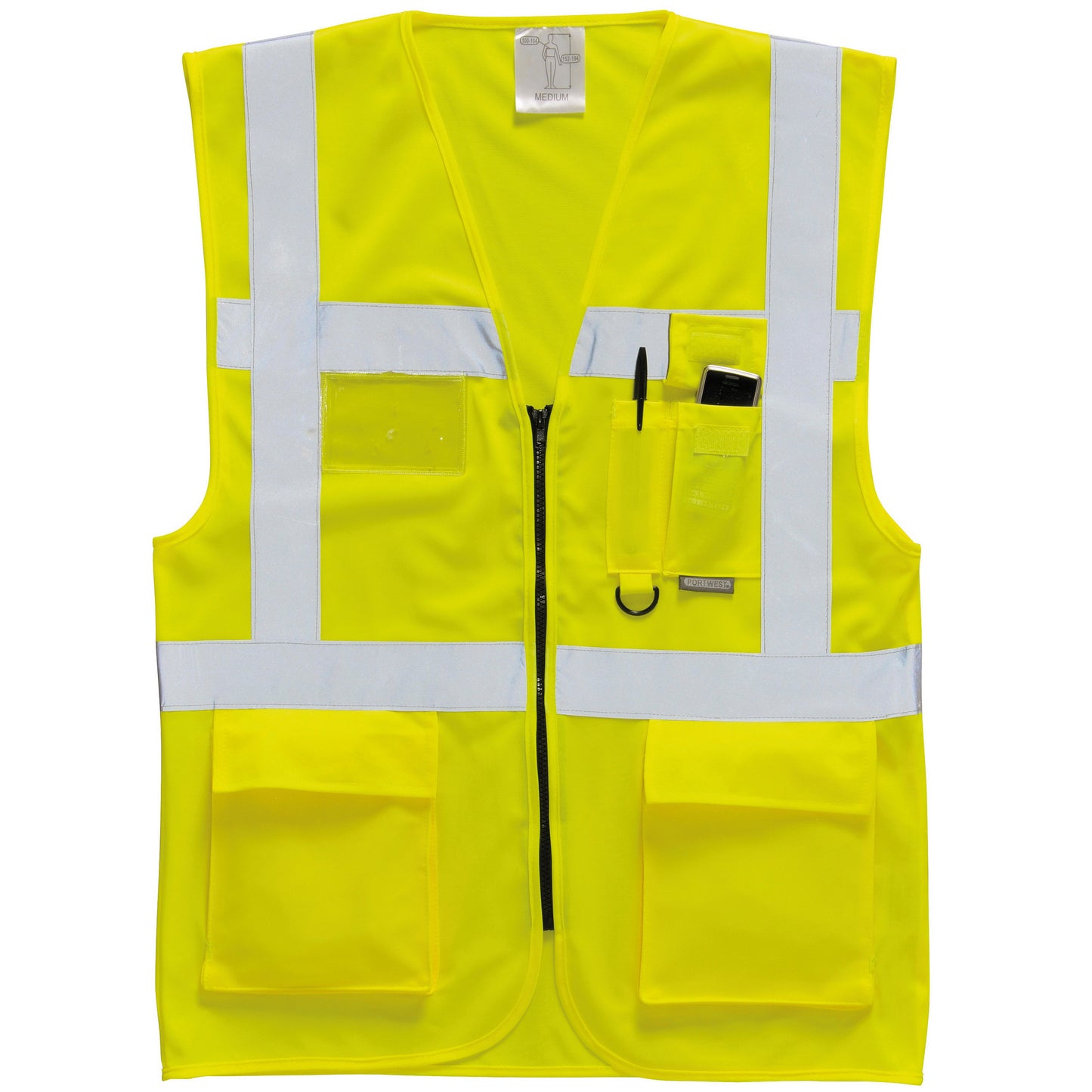 Yellow - Front - Portwest Hi Vis Executive - Manager Vest - Safetywear (Pack of 2)