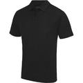 Jet Black - Front - AWDis Just Cool Mens Plain Sports Polo Shirt