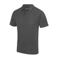 Charcoal - Front - AWDis Just Cool Mens Plain Sports Polo Shirt