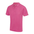 Hot Pink - Front - AWDis Just Cool Mens Plain Sports Polo Shirt