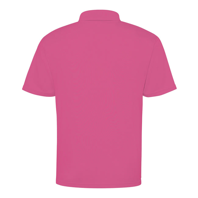 Hot Pink - Back - AWDis Just Cool Mens Plain Sports Polo Shirt