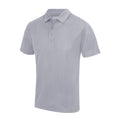 Heather Grey - Front - AWDis Just Cool Mens Plain Sports Polo Shirt