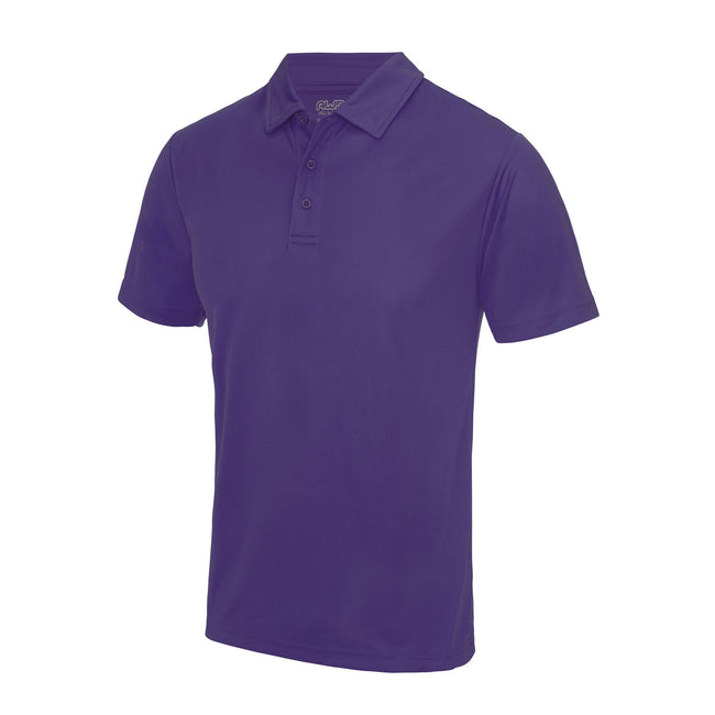 Purple - Front - AWDis Just Cool Mens Plain Sports Polo Shirt