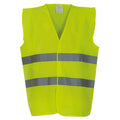 Yellow - Front - Yoko Mens Hi Vis 2 Bands Vest-Waistcoat (Pack Of 2)