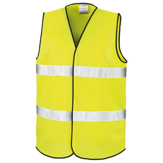 Fluorescent Yellow - Front - Result Core Adult Unisex Motorist Hi-Vis Safety Vest (Pack of 2)