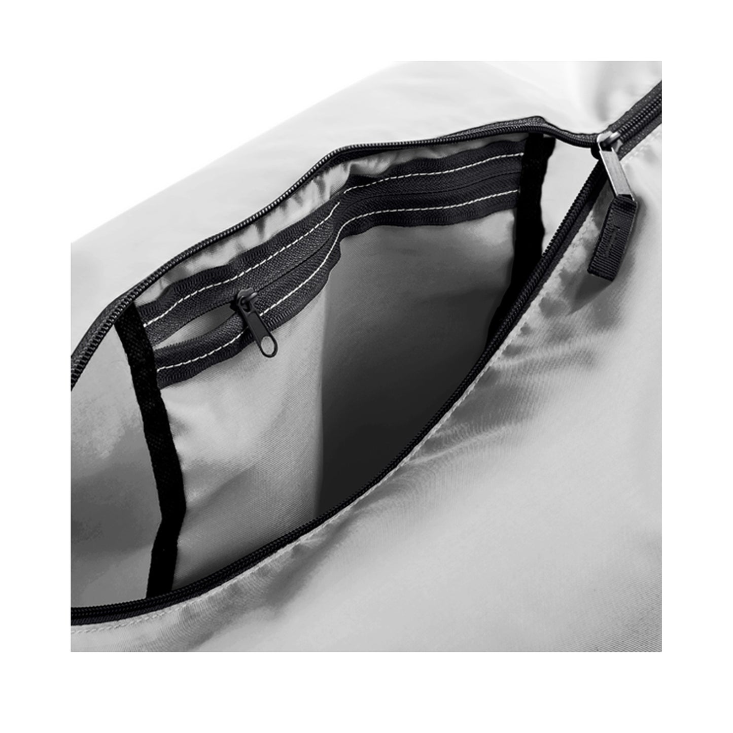 Silver - Black - Back - BagBase Packaway Barrel Bag - Duffle Water Resistant Travel Bag (32 Litres) (Pack of 2)