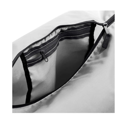 Silver - Black - Back - BagBase Packaway Barrel Bag - Duffle Water Resistant Travel Bag (32 Litres) (Pack of 2)