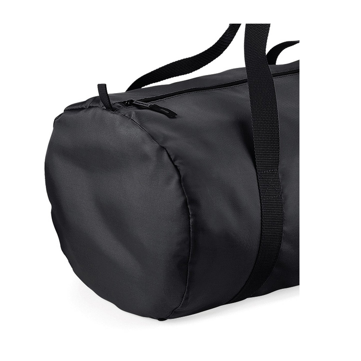 Black-Black - Back - BagBase Packaway Barrel Bag - Duffle Water Resistant Travel Bag (32 Litres) (Pack of 2)