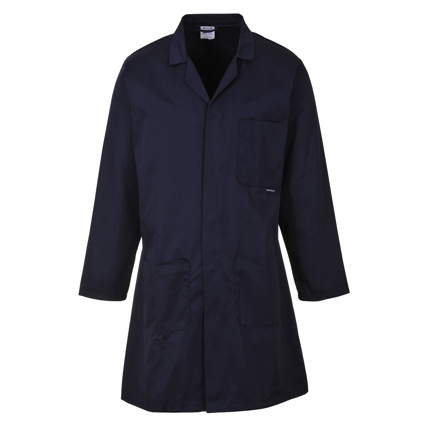 Navy - Front - Portwest Standard Workwear Lab Coat (Medical Health) (Pack Of 2)