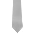 Silver Grey - Back - Premier Mens Plain Satin Tie (Narrow Blade) (Pack of 2)