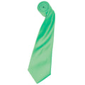 Turquoise - Front - Premier Mens Plain Satin Tie (Narrow Blade) (Pack of 2)