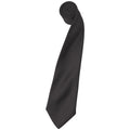 Dark Grey - Front - Premier Mens Plain Satin Tie (Narrow Blade) (Pack of 2)