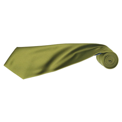 Khaki - Back - Premier Mens Plain Satin Tie (Narrow Blade) (Pack of 2)