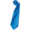 Sapphire - Front - Premier Mens Plain Satin Tie (Narrow Blade) (Pack of 2)