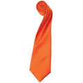 Terracotta - Front - Premier Mens Plain Satin Tie (Narrow Blade) (Pack of 2)