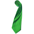 Emerald - Front - Premier Mens Plain Satin Tie (Narrow Blade) (Pack of 2)