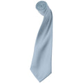 Light Blue - Front - Premier Mens Plain Satin Tie (Narrow Blade) (Pack of 2)