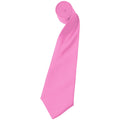 Pink - Front - Premier Mens Plain Satin Tie (Narrow Blade) (Pack of 2)