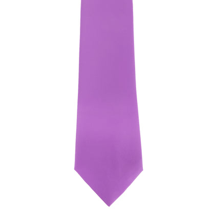 Lilac - Back - Premier Mens Plain Satin Tie (Narrow Blade) (Pack of 2)