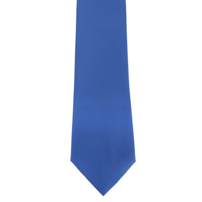 Mid blue - Front - Premier Mens Plain Satin Tie (Narrow Blade) (Pack of 2)