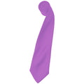 Lilac - Front - Premier Mens Plain Satin Tie (Narrow Blade) (Pack of 2)