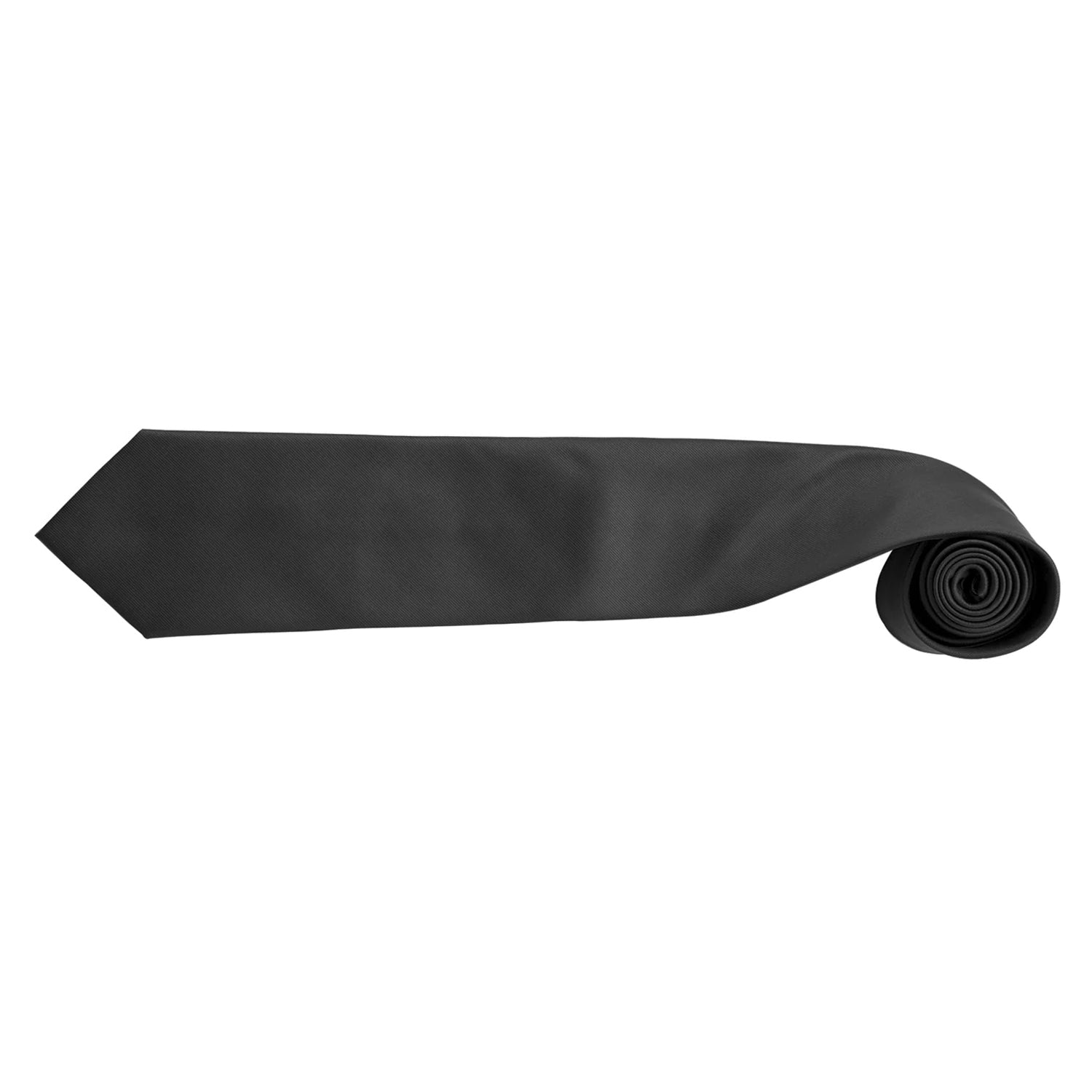 Black - Back - Premier Mens “Colours” Plain Fashion - Business Tie (Pack of 2)