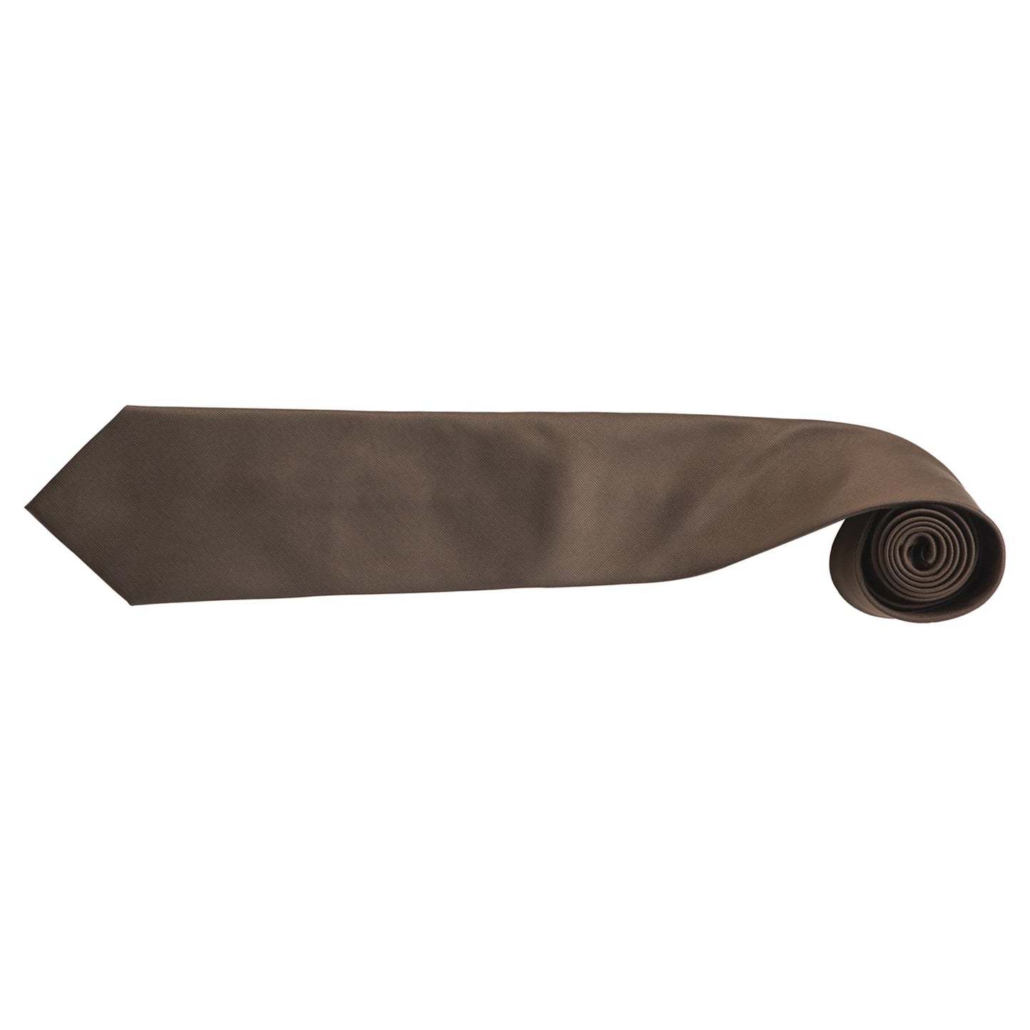 Brown - Back - Premier Mens “Colours” Plain Fashion - Business Tie (Pack of 2)