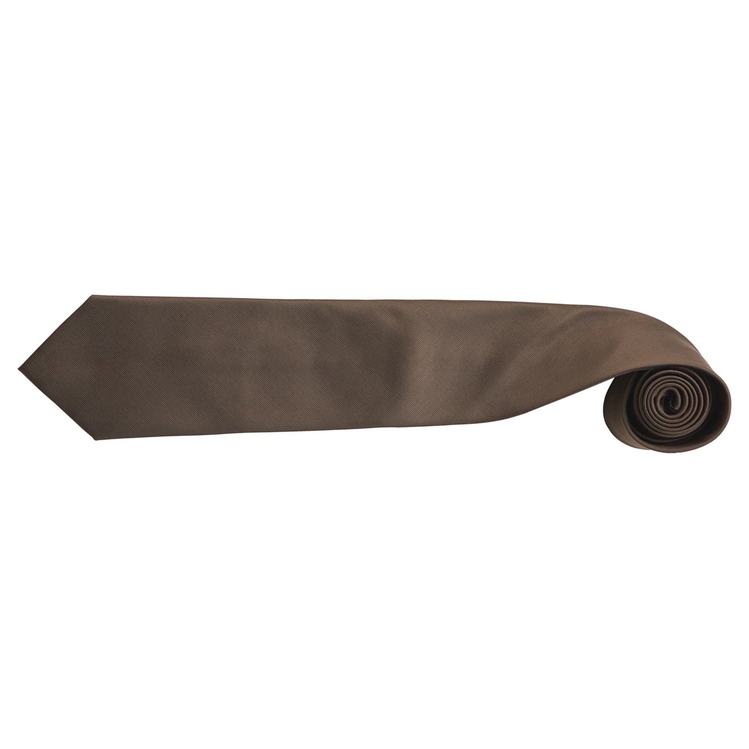 Brown - Back - Premier Mens “Colours” Plain Fashion - Business Tie (Pack of 2)