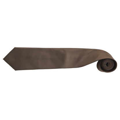 Brown - Back - Premier Mens “Colours” Plain Fashion - Business Tie (Pack of 2)