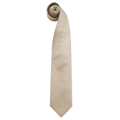 Khaki - Front - Premier Mens Fashion ”Colours” Work Clip On Tie (Pack of 2)