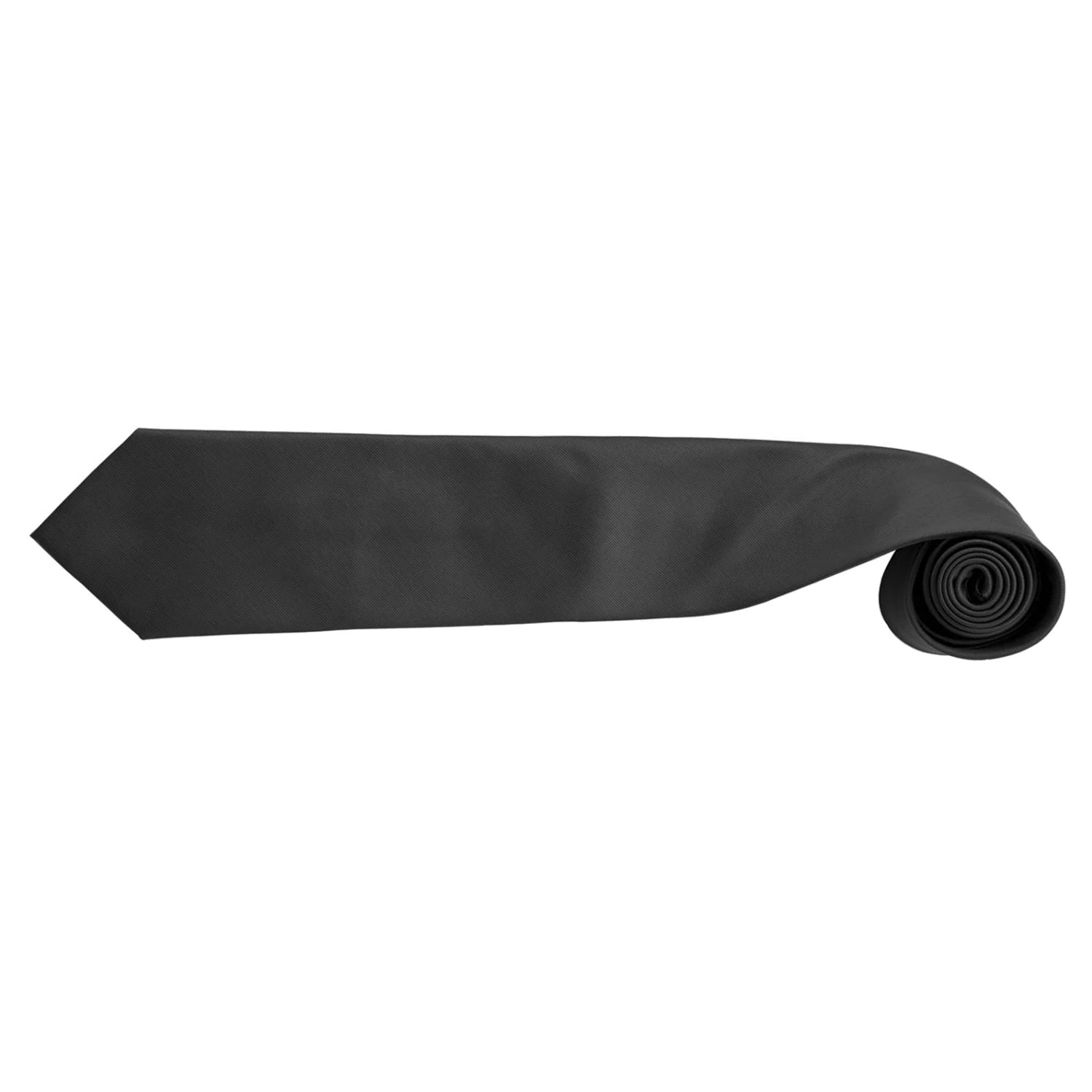 Black - Back - Premier Mens Fashion ”Colours” Work Clip On Tie (Pack of 2)
