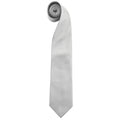 Silver - Front - Premier Mens Fashion ”Colours” Work Clip On Tie (Pack of 2)