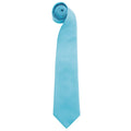 Turquoise - Front - Premier Mens Fashion ”Colours” Work Clip On Tie (Pack of 2)