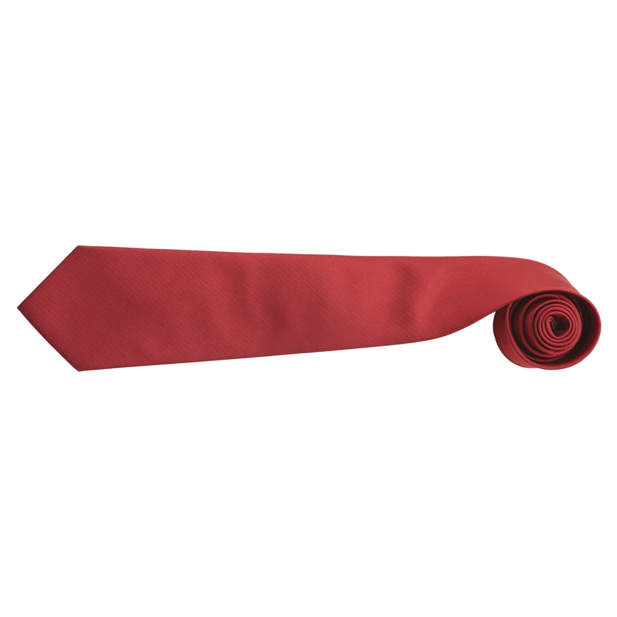 Red - Back - Premier Mens Fashion ”Colours” Work Clip On Tie (Pack of 2)