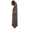 Brown - Front - Premier Mens Fashion ”Colours” Work Clip On Tie (Pack of 2)