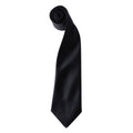 Black - Front - Premier Colours Mens Satin Clip Tie (Pack of 2)