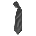Dark Grey - Front - Premier Colours Mens Satin Clip Tie (Pack of 2)