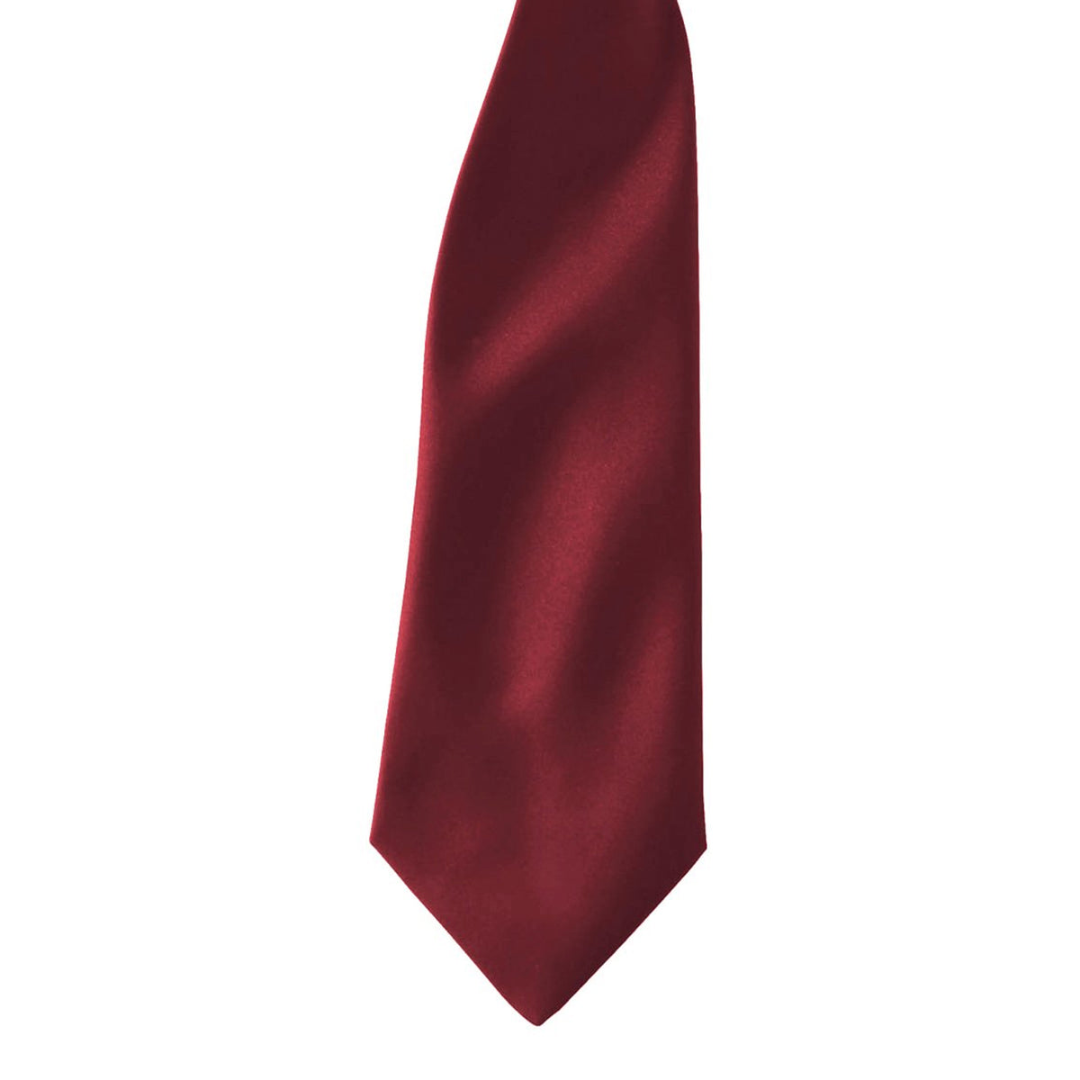 Burgundy - Back - Premier Colours Mens Satin Clip Tie (Pack of 2)