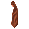 Khaki - Front - Premier Colours Mens Satin Clip Tie (Pack of 2)