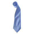 Mid Blue - Front - Premier Colours Mens Satin Clip Tie (Pack of 2)