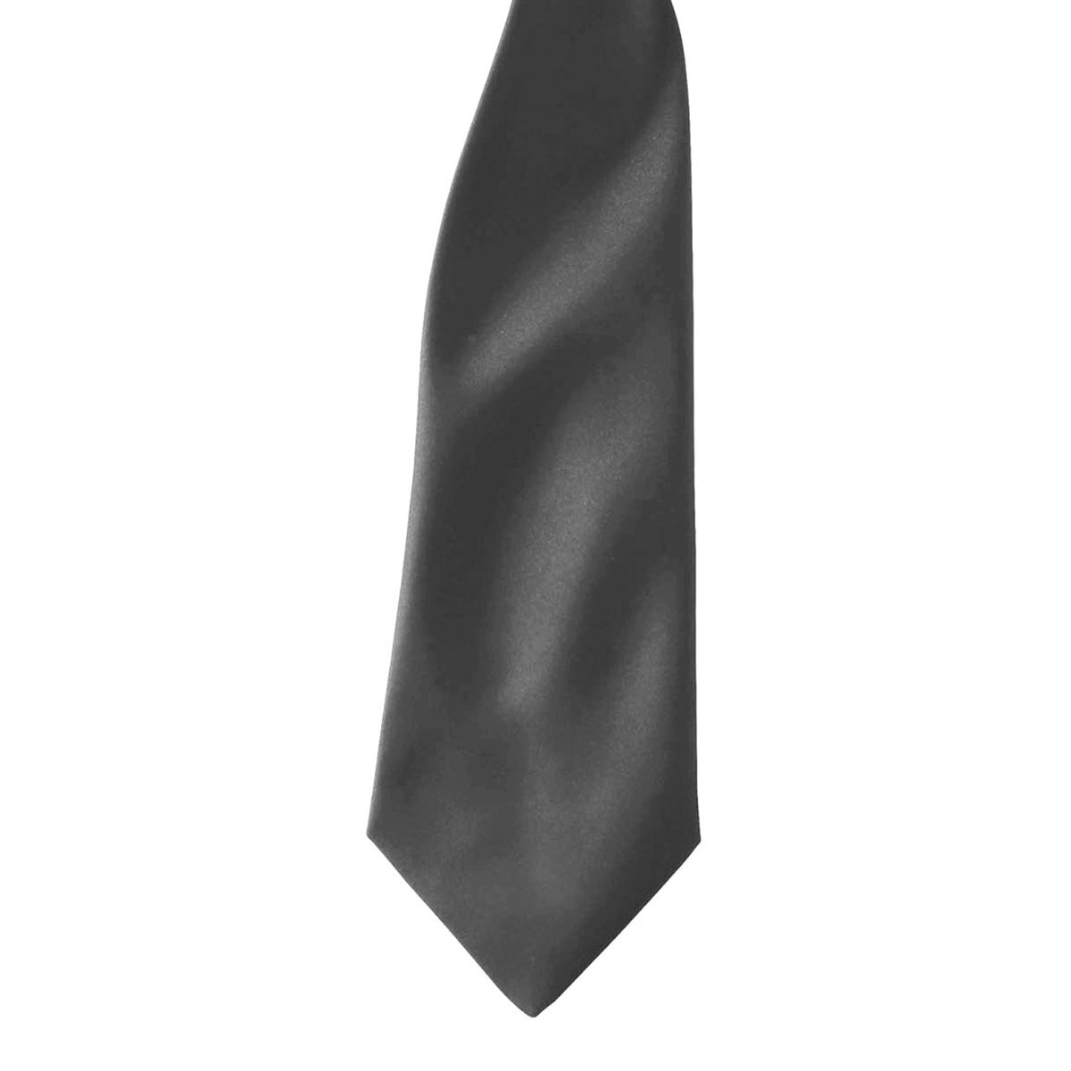 Dark Grey - Back - Premier Colours Mens Satin Clip Tie (Pack of 2)