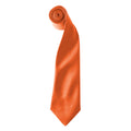 Orange - Front - Premier Colours Mens Satin Clip Tie (Pack of 2)