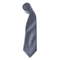 Steel - Front - Premier Colours Mens Satin Clip Tie (Pack of 2)