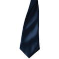 Navy - Front - Premier Colours Mens Satin Clip Tie (Pack of 2)