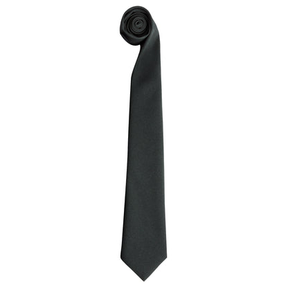 Black - Front - Premier Tie - Men Plain Work Tie (Pack of 2)